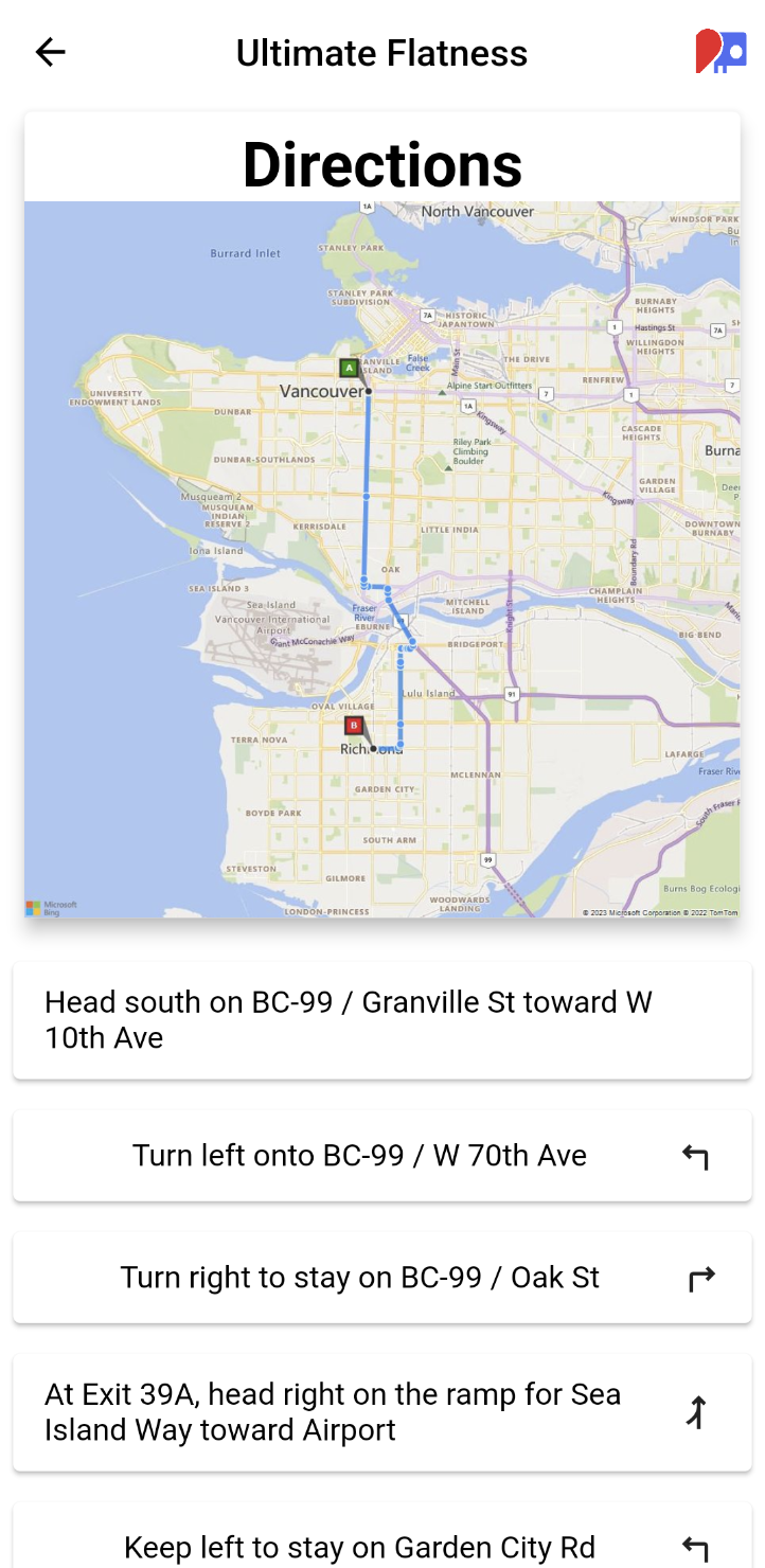 An example directions map.